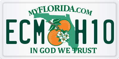 FL license plate ECMH10