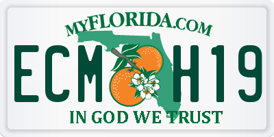 FL license plate ECMH19
