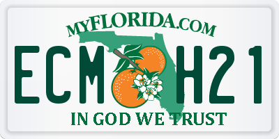 FL license plate ECMH21