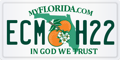 FL license plate ECMH22