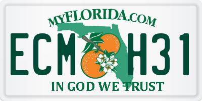 FL license plate ECMH31