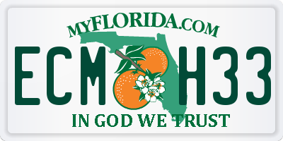 FL license plate ECMH33