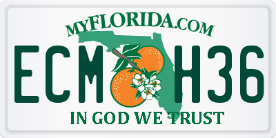 FL license plate ECMH36
