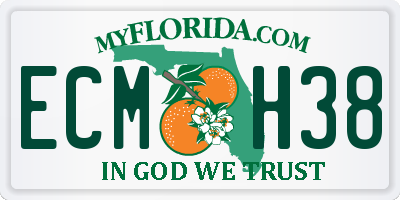 FL license plate ECMH38