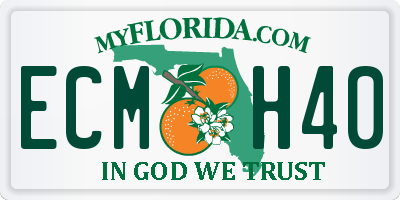 FL license plate ECMH40