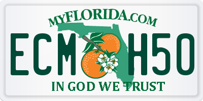 FL license plate ECMH50