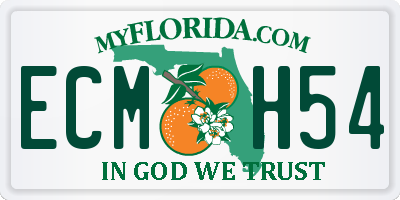 FL license plate ECMH54