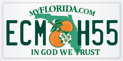 FL license plate ECMH55