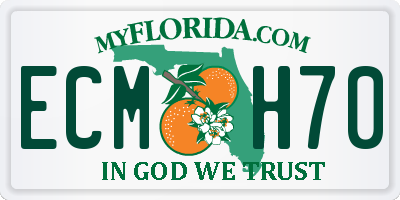 FL license plate ECMH70