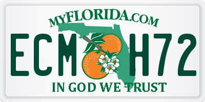 FL license plate ECMH72