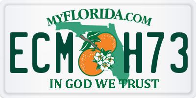 FL license plate ECMH73