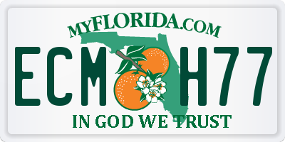 FL license plate ECMH77