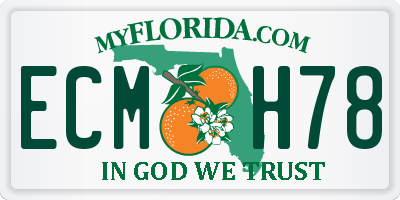 FL license plate ECMH78