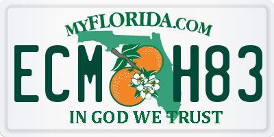 FL license plate ECMH83