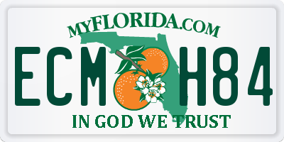 FL license plate ECMH84