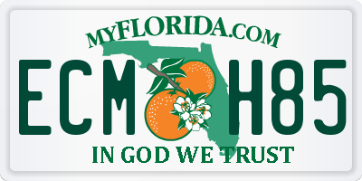 FL license plate ECMH85