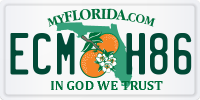FL license plate ECMH86