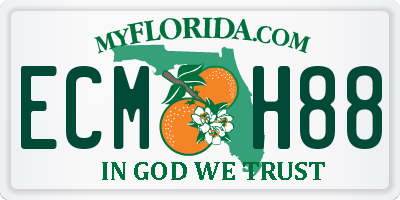FL license plate ECMH88