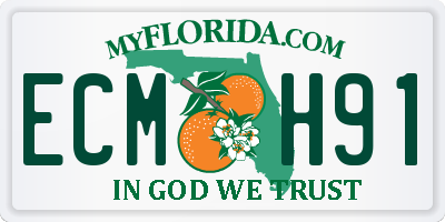 FL license plate ECMH91