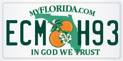 FL license plate ECMH93