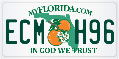 FL license plate ECMH96