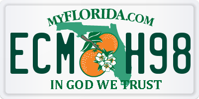 FL license plate ECMH98
