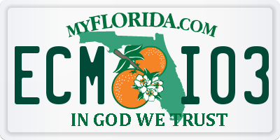 FL license plate ECMI03