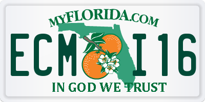 FL license plate ECMI16