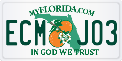 FL license plate ECMJ03