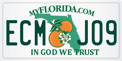 FL license plate ECMJ09
