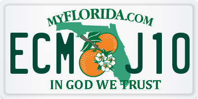 FL license plate ECMJ10