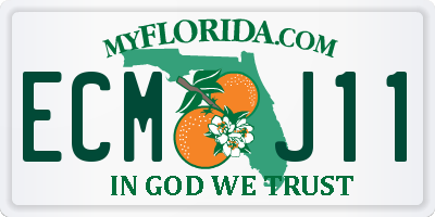 FL license plate ECMJ11