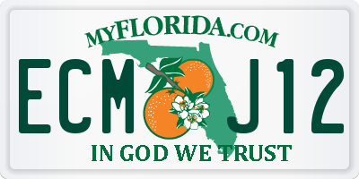 FL license plate ECMJ12