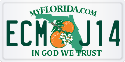 FL license plate ECMJ14