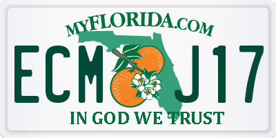 FL license plate ECMJ17