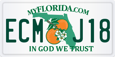 FL license plate ECMJ18