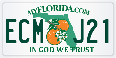 FL license plate ECMJ21