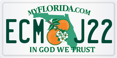 FL license plate ECMJ22