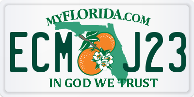 FL license plate ECMJ23