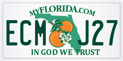 FL license plate ECMJ27