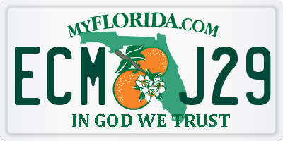 FL license plate ECMJ29