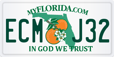FL license plate ECMJ32