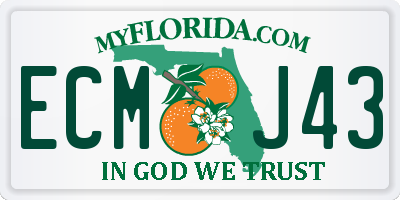 FL license plate ECMJ43