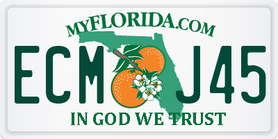 FL license plate ECMJ45