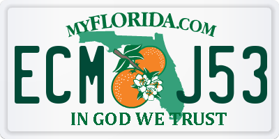 FL license plate ECMJ53
