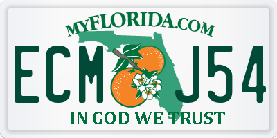 FL license plate ECMJ54