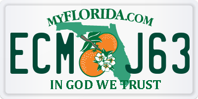 FL license plate ECMJ63