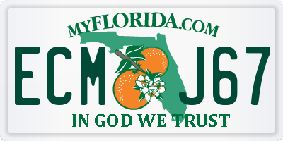 FL license plate ECMJ67