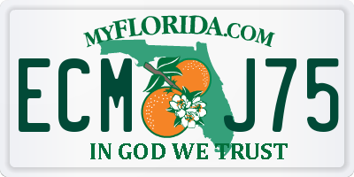 FL license plate ECMJ75