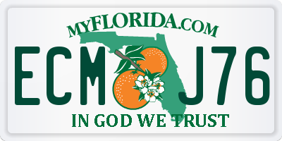 FL license plate ECMJ76